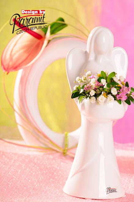 Anjel na sviecku biel28cm 12082-28W