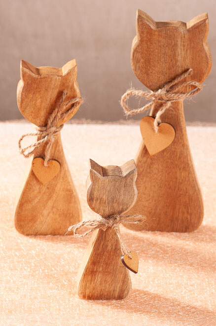 Mačka drev 13cm 33049-13