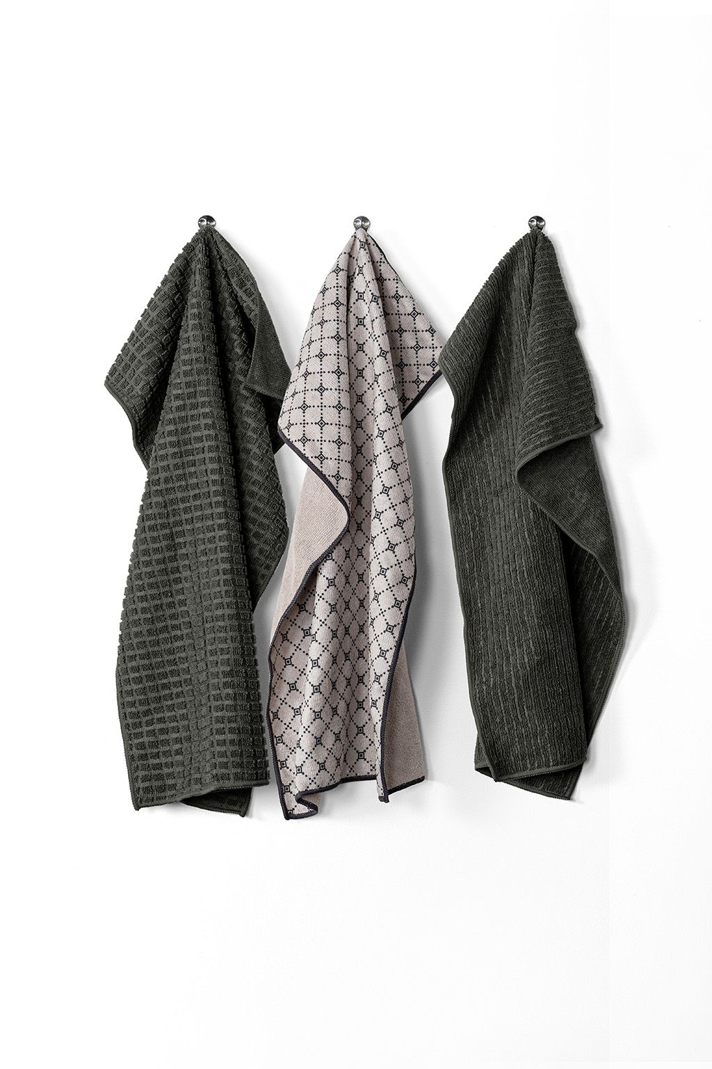 Kuchynská utierka ESSENTIAL, microfiber 40x60cm, set/3, dark grey/diam