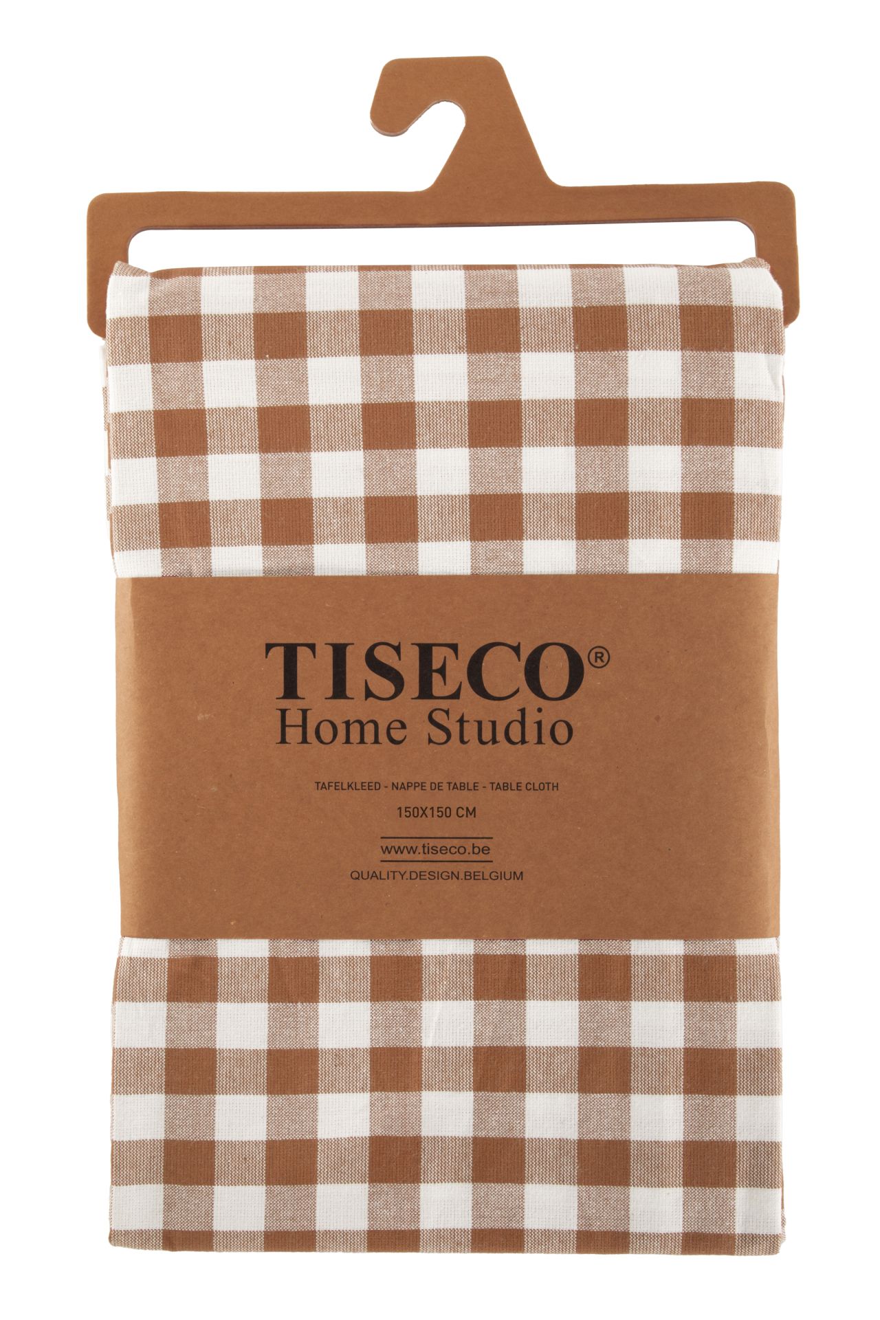 Obrus GINGHAM 150x150 cm - cognac