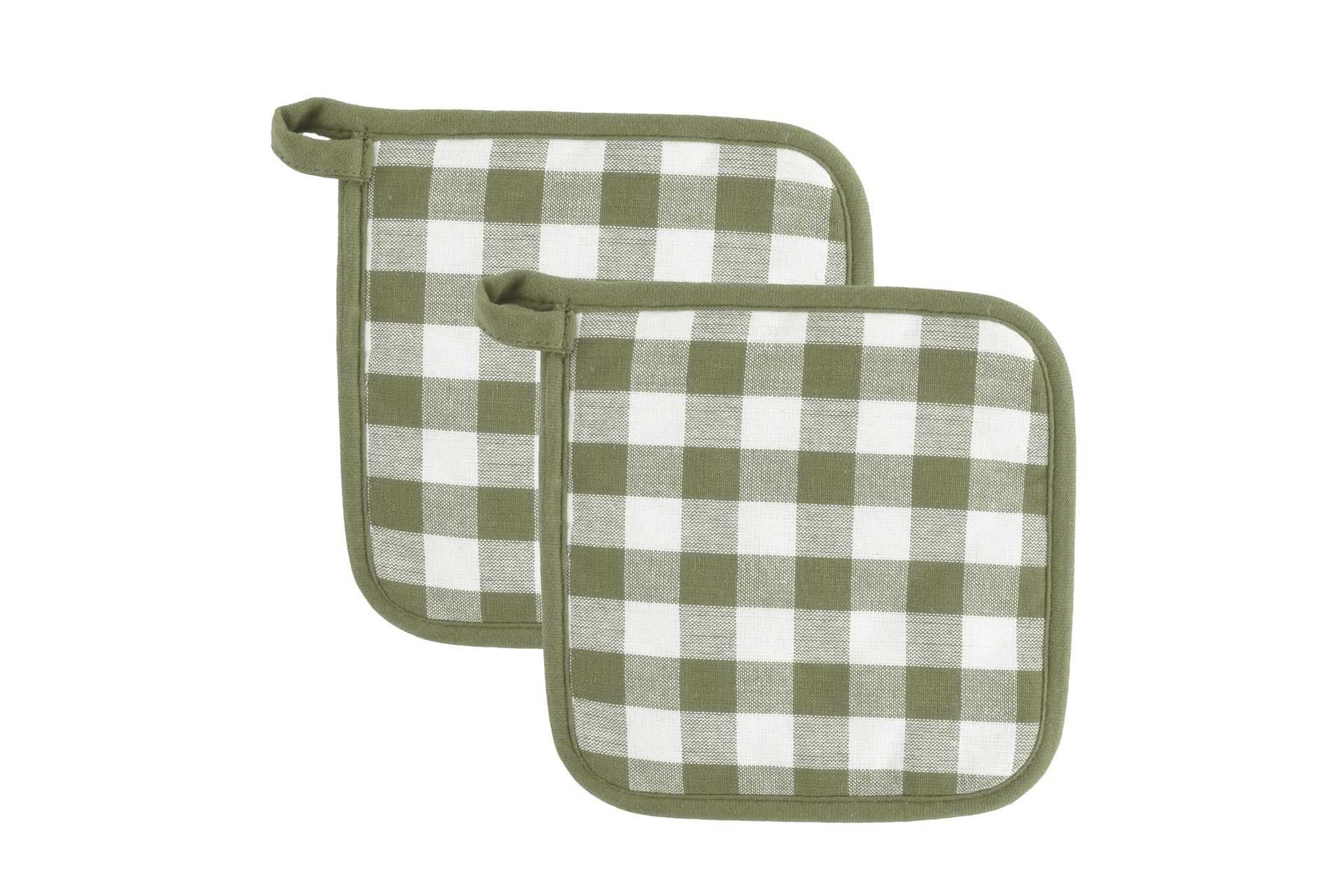 Kuchynská chňapka GINGHAM 20x20 cm, SADA/2, olivegreen