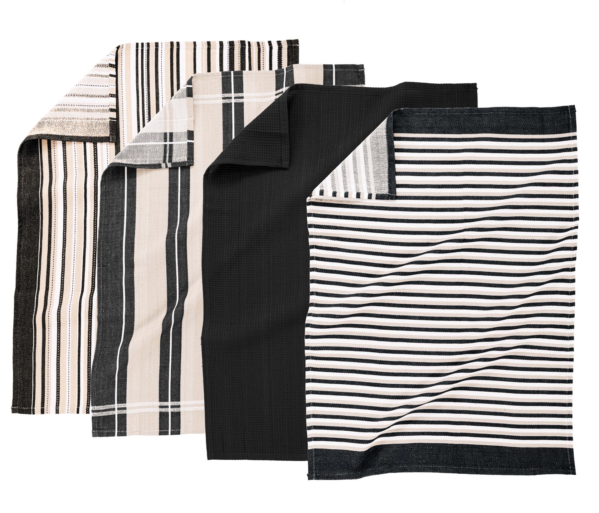 Kuchynská utierka MULTILINES 50x70 cm - SADA/4 - black